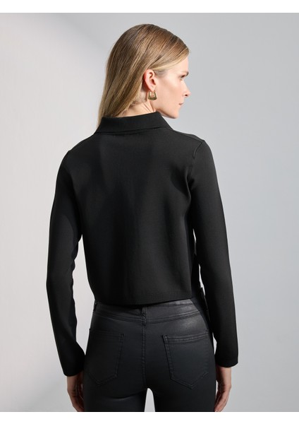 Kadın Slım Fıt Triko Hırka-Siyah modelleri