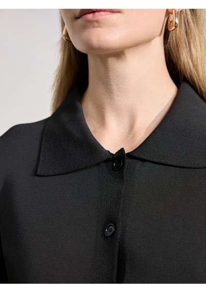 Kadın Slım Fıt Triko Hırka-Siyah fırsatları