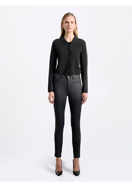 Kadın Slım Fıt Triko Hırka-Siyah indirimleri