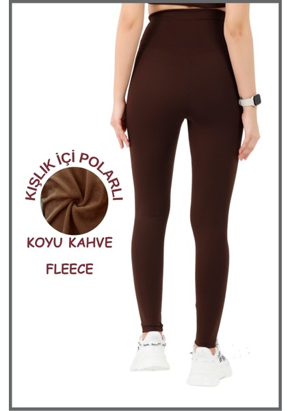Kadın Koyu Kahve Içi Polarlı Kışlık Yüksek Bel Tam Boy Tayt Dalgıç Kumaş 1024 fırsatları
