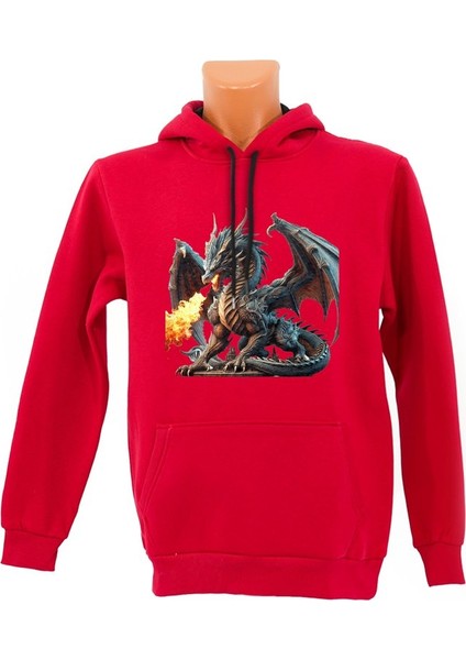Ejderha Baskılı Sweatshirt