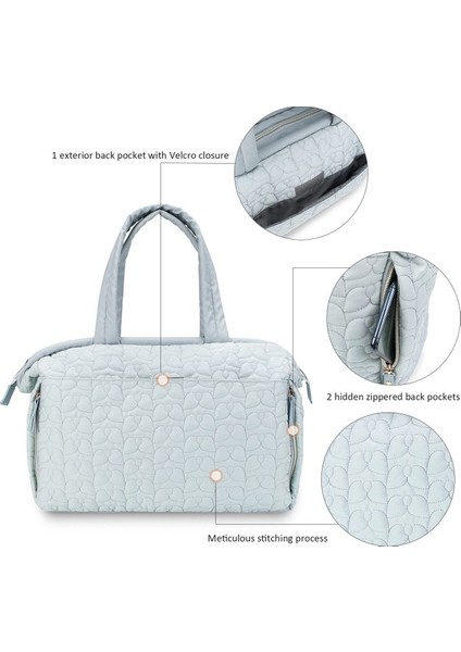 Anne ve Bebek Seyahat Mumya Çantası Açık Bebek Malzemeleri Kapitone Nakış Desen Büyük Kapasiteli Anne Çantası Bebek Arabası Çantası (Yurt Dışından) fırsatları