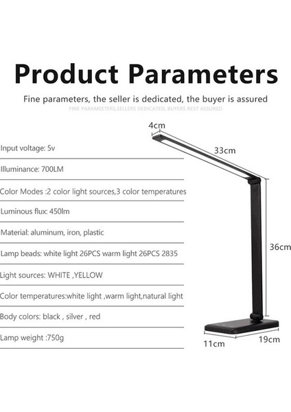 Siyah LED Masa Lambası 5 Renkli USB Zamanlayıcı ile Ücretli (Yurt Dışından) fiyatları