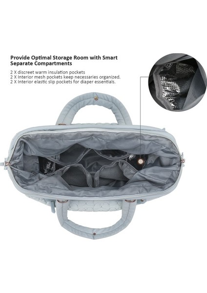 Anne ve Bebek Seyahat Mumya Çantası Açık Bebek Malzemeleri Kapitone Nakış Desen Büyük Kapasiteli Anne Çantası Bebek Arabası Çantası (Yurt Dışından) indirimleri