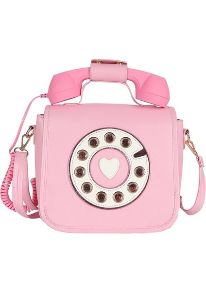 Sevimli Telefon Şekilli Crossbody Çanta Komik Omuz Çantası Kılıf Çanta Satchel Siyah Beyaz (Yurt Dışından)