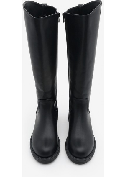 Kadın Yandan Fermuarlı Günlük Çizme Sirante Siyah