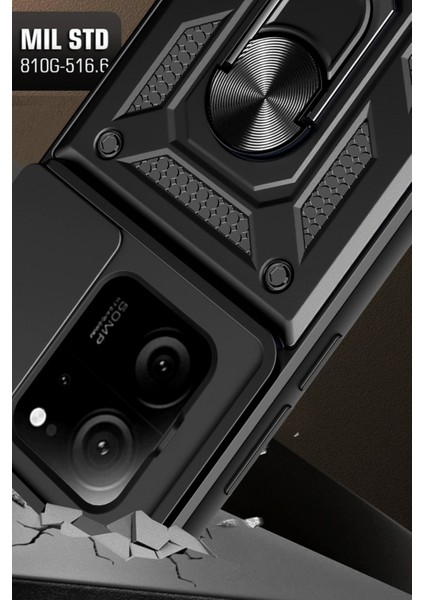 Xiaomi Mi 13T Pro ile Uyumlu Kılıf Pars Lens Sürgülü Yüzüklü Standlı Korumalı Kılıf modelleri