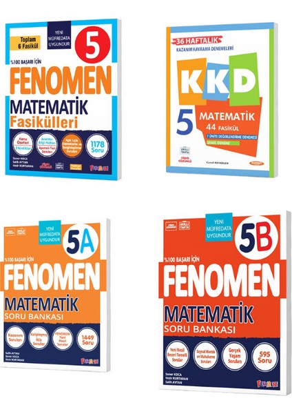 5 Matematık A - B Soru Bankası - Matematik Fasikül Set - Kazanım Kavrama Denemeleri 4 Kitap