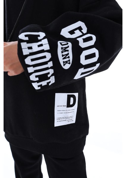 Kız Çocuk Yüksek Kalite 3 Iplik Kapüşonlu Sweatshirt Takım