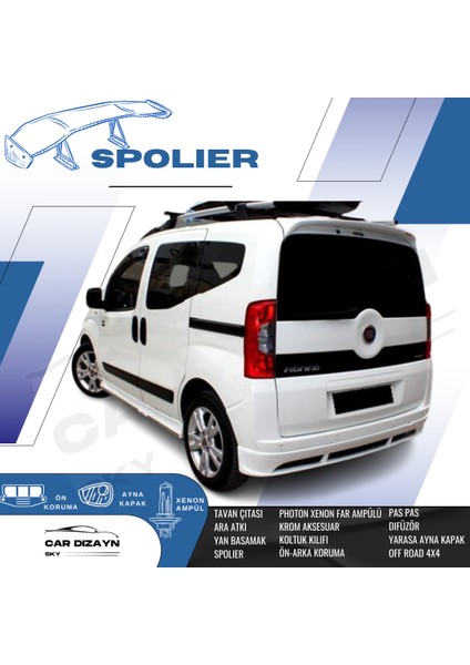 Car Dizayn Fiat Fiorino Beyaz Boyalı Spoiler 2008-2009-2010-2011-2012-2013-2014-2015-2016-2017-2018-2019-2020-2021-2022-2023 Model Uyumludur