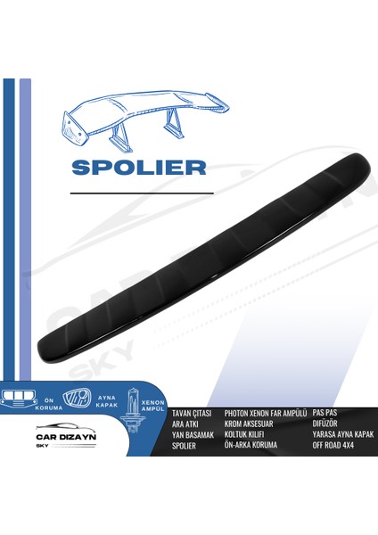 Car Dizayn Volkswagen Transporter Siyah Boyalı Spoiler 2003-2004-2005-2006-2007-2008-2009-2010-2011-2012-2013-2014-2015 Uyumludur