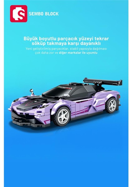 Sembo Block Famous Cars Zonda R 254 Parça Yapı Blokları LEGO ile Uyumlu (714007)