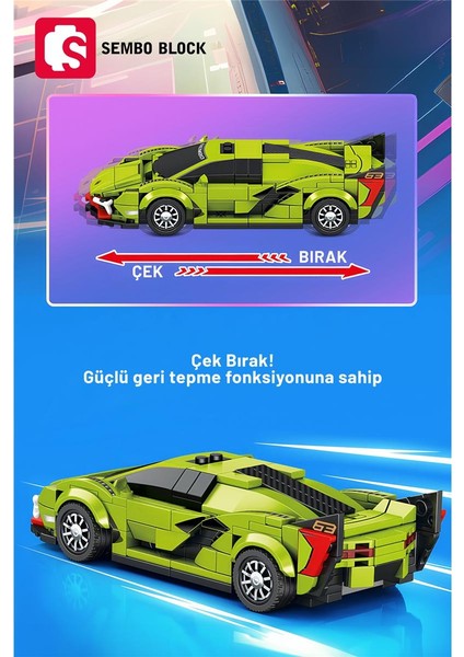 Sembo Block Famous Cars Zonda R 254 Parça Yapı Blokları LEGO ile Uyumlu (714007)