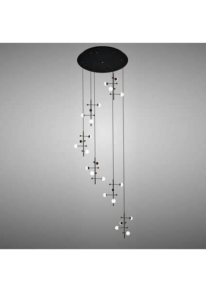 Kayra Siyah 6'lı 24 Watt Modern Sarkıt Koridor, Salon Sarkıt LED Avize fiyatları