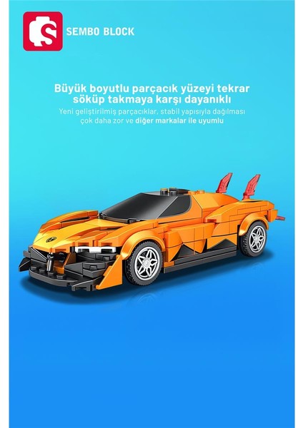 Sembo Block Famous Cars Apollo Evo 289 Parça Yapı Blokları LEGO ile Uyumlu (714004)