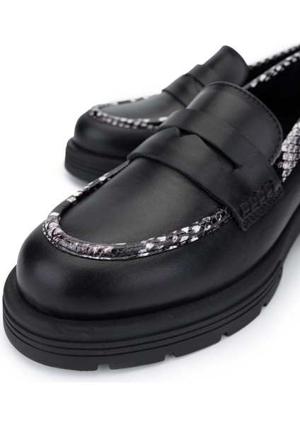 Kadın Deri Siyah Loafer Ayakkabı 33 2000-1 Bn Ayk SK24-25 Syh Dr/syh Yln modelleri