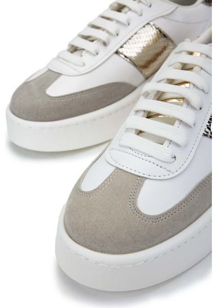 Kadın Deri Beyaz Sneakers & Spor Ayakkabı 817 088 Bn Ayk SK24-25 Byz Cılt/byz Suet