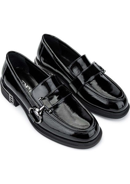 Kadın Deri Siyah Rugan Loafer Ayakkabı 1061 2244 Bn Ayk SK24-25 Sıyah Rgn fiyatları