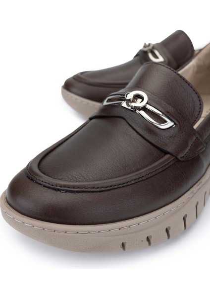 Kadın Deri Kahverengi Loafer Ayakkabı 1063 192208 Bn Ayk SK24-25 Kahve Dr modelleri