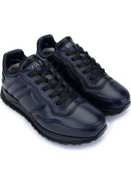 Erkek Deri Lacivert Sneakers & Spor Ayakkabı 510 FU1240BL Erk Ayk SK24-25 Blu/nero