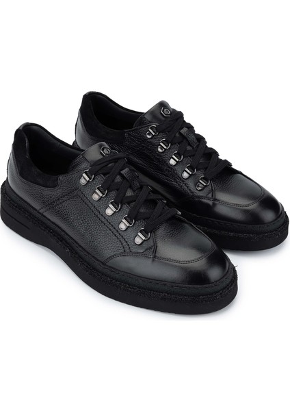 Erkek Hakiki Deri Siyah Casual Ayakkabı 1024 64984 Erk Ayk SK24-25 Nero fiyatları