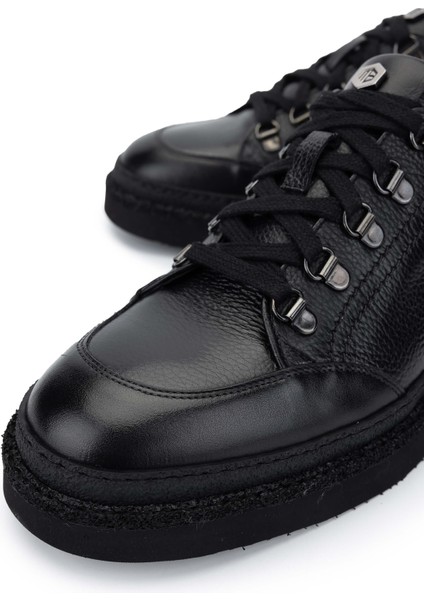 Erkek Hakiki Deri Siyah Casual Ayakkabı 1024 64984 Erk Ayk SK24-25 Nero modelleri