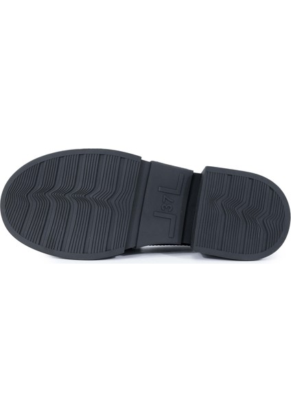 Kadın Deri Siyah Süet Loafer Ayakkabı 1061 2301-1 Bn Ayk SK24-25 Sıyah Suet/tas