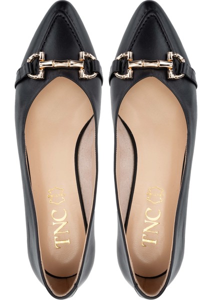 Kadın Hakiki Deri Siyah Deri Topuklu Ayakkabı 1055 2469-1 Bn Ayk SK24-25 Sıyah Dr indirimleri