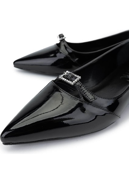 Kadın Vegan Siyah Rugan Topuklu Ayakkabı 1073 20 Bn Ayk SK24-25 Sıyah Rgn modelleri