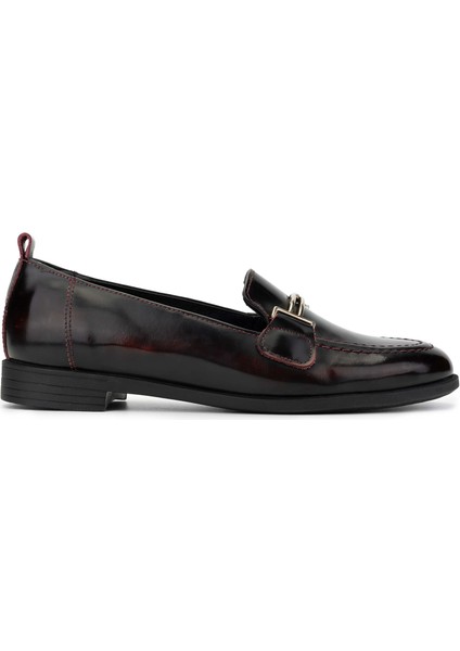 Kadın Deri Bordo Loafer Ayakkabı 1062 01 Bn Ayk SK24-25 Bordo Acma