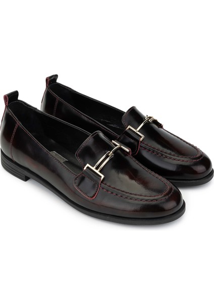 Kadın Deri Bordo Loafer Ayakkabı 1062 01 Bn Ayk SK24-25 Bordo Acma fiyatları