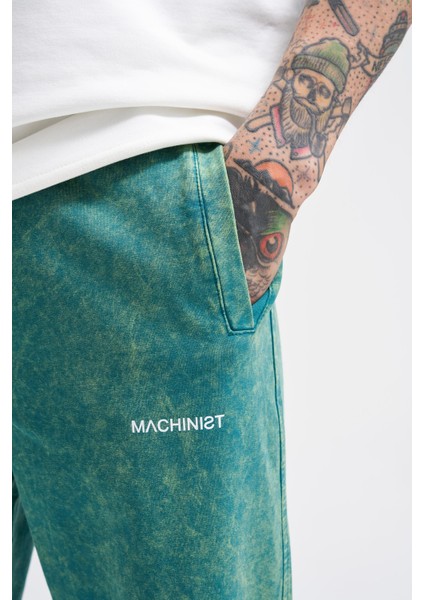 Erkek Luxury Basic Yıkamalı Jogger Eşofman Altı Oıl Green Spotted fırsatları