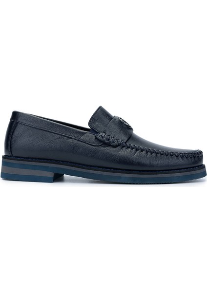 Erkek Deri Lacivert Loafer Ayakkabı 1008 3390 Erk Ayk SK24-25 Lacı Dr