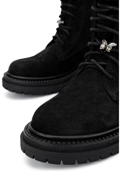 Kadın Hakiki Deri Siyah Süet Casual Bot 1031 187-R340 Bn Bot SK24-25 Sıyah Suet modelleri