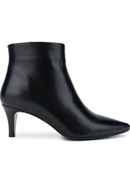 Kadın Hakiki Deri Siyah Deri Topuklu Bot 1074 2048 Bn Bot SK24-25 Sıyah Dr