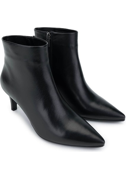Kadın Hakiki Deri Siyah Deri Topuklu Bot 1074 2048 Bn Bot SK24-25 Sıyah Dr fiyatları