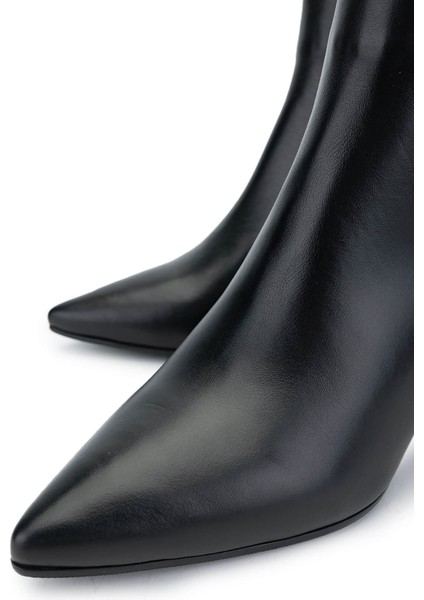 Kadın Hakiki Deri Siyah Deri Topuklu Bot 1074 2048 Bn Bot SK24-25 Sıyah Dr modelleri