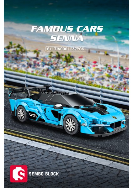 Sembo Block Famous Cars Senna 237 Parça Yapı Blokları LEGO ile Uyumlu (714006)