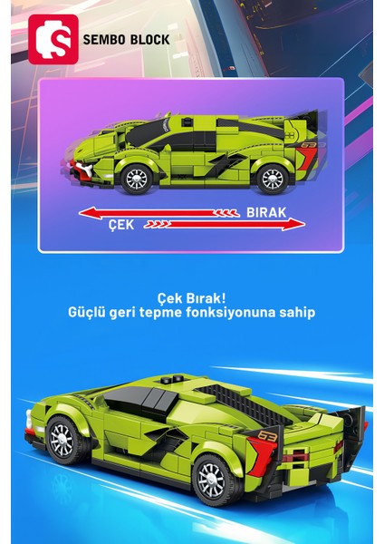 Sembo Block Famous Cars Senna 237 Parça Yapı Blokları LEGO ile Uyumlu (714006)