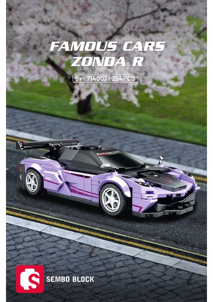 Sembo Block Famous Cars Zonda R 254 Parça Yapı Blokları LEGO ile Uyumlu (714007)