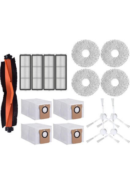X20+/X20 Plus Robot Süpürge Ana Yan Fırça Filtre Paspas Pedleri Toz Torbaları Yedek Parçalar (Yurt Dışından)