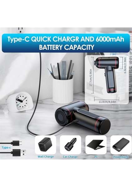 Kablosuz El Tipi Elektrikli Süpürge, Araba Temizleyici Üfleyici Pompa 3'ü 1 Arada, Evcil Hayvanlar, Arabalar Için (Yurt Dışından) fiyatları