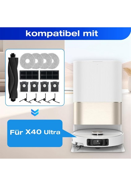 X40 Ultra Robot Süpürge Ana Yan Fırça Hepa Filtreler Paspas Bezi Toz Torbaları Aksesuarlar (Yurt Dışından) fiyatları