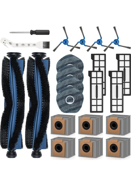 X10 Pro Omni Robot Süpürge Aksesuarları Için 22'li Paket: Fırçalar, Filtreler, Paspas Pedleri, Toz Torbaları ve Aletler (Yurt Dışından)