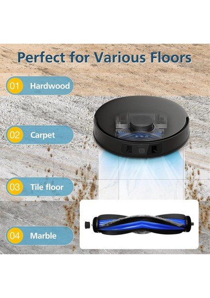 N30PRO Robot Süpürge Parçaları Için 2 Adet Yedek Fırça Rulosu Yıkanabilir Rulo (Yurt Dışından)