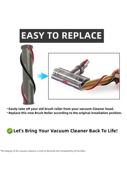 V15 Vakum Yüksek Torklu Anti Silindir Fırçası Yedek Parçaları Temizleme Fırçası Çubuğu (Yurt Dışından) modelleri