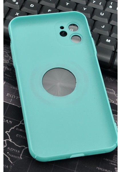 iPhone 11 Uyumlu Mint Yeşil Benekli Desenli Ince Sert Kapak Kılıf Kamera Lens Korumalı indirimleri