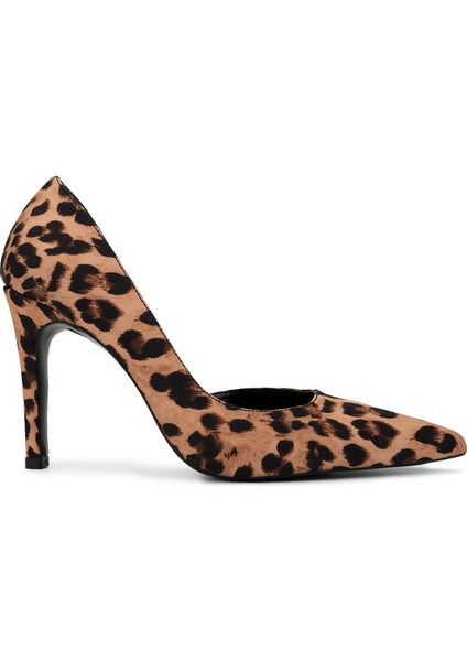 Kadın Vegan Leopar Topuklu Ayakkabı 1073 613 Bn Ayk SK24-25 Leopar