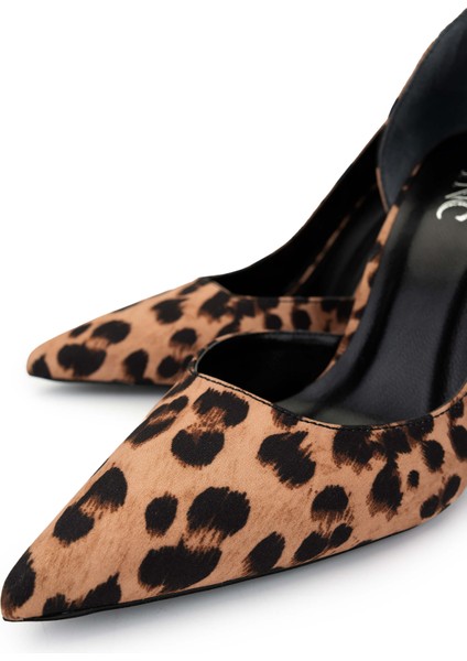 Kadın Vegan Leopar Topuklu Ayakkabı 1073 613 Bn Ayk SK24-25 Leopar