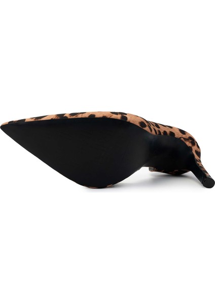 Kadın Vegan Leopar Topuklu Ayakkabı 1073 613 Bn Ayk SK24-25 Leopar